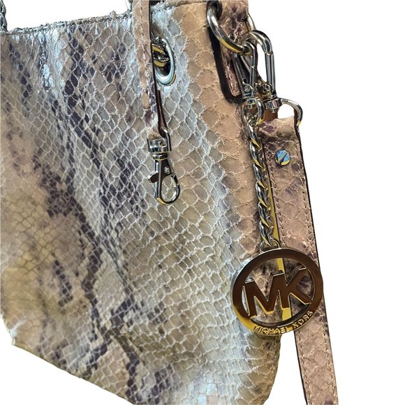 Michael Kors Faux Snakeskin Purse with Crossbody Strap - Picture 3 of 10